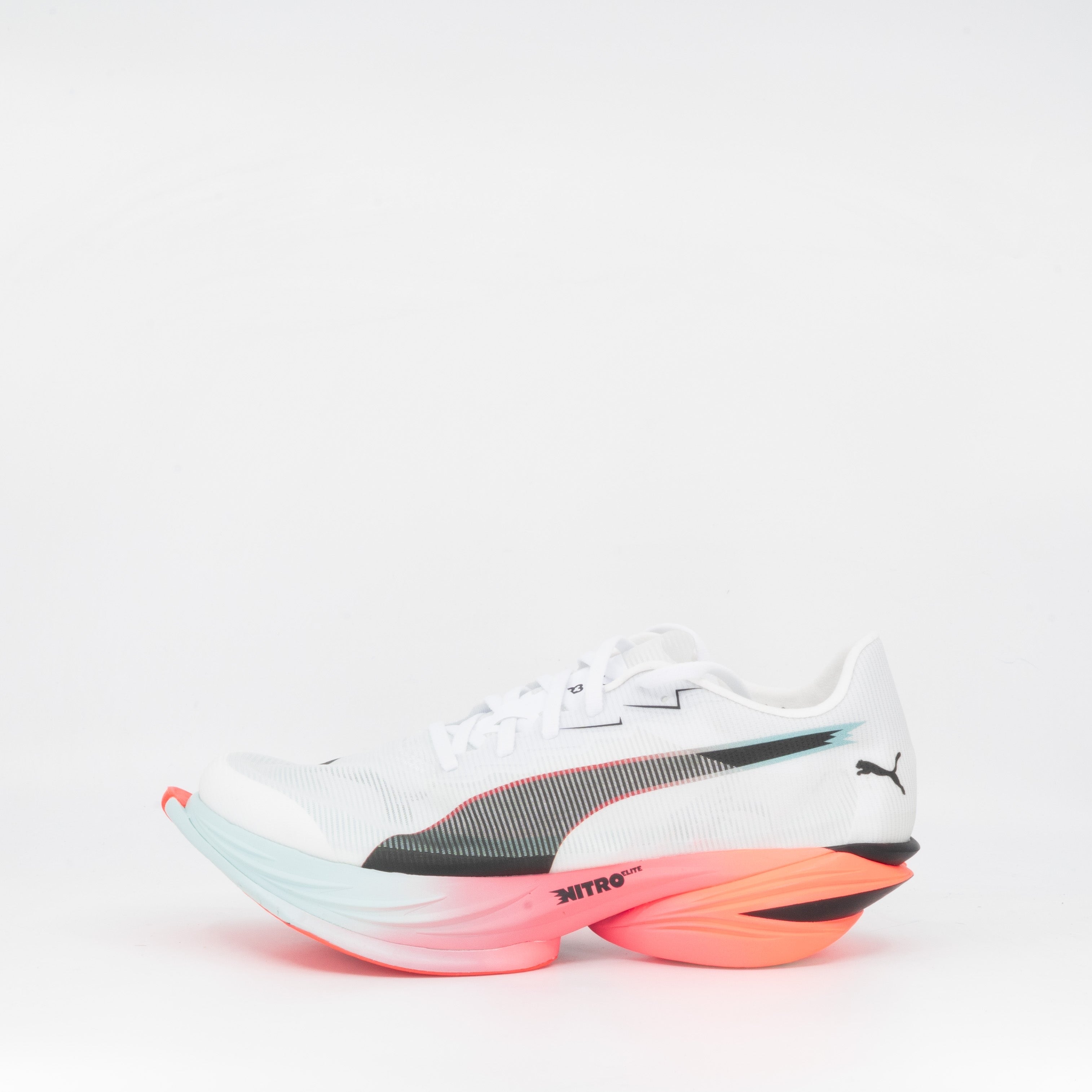 Puma Fast-R Nitro Elite 3 (B Standard) Womens White/Glowing Red/Mint - Frontrunner Colombo